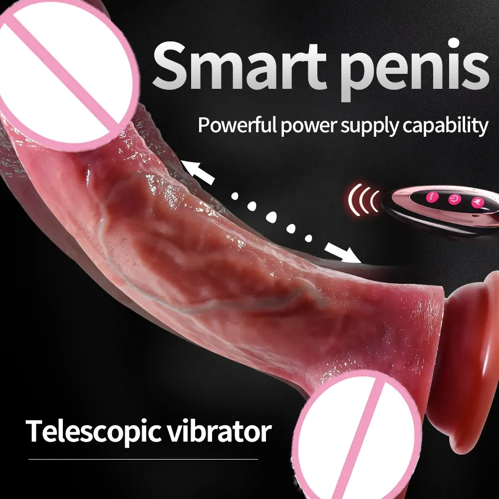 Vibrator Dildo teleskopik realistis pengendali jarak jauh Penis asli besar mainan seks Dildo pemanas mainan seks Masturbator wanita