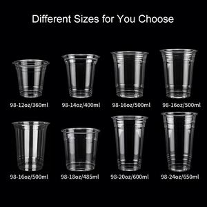 Vaso Transparente de PET de 12oz/16oz con Logotipo Personalizado, 98mm de Diámetro, Vasos Transparentes de Plástico para Smoothies, Café Frío y Bebidas con Hielo - Product Image 3