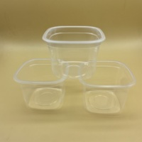 Sulide Nouvelles Tendances Carré En Plastique Pot De Yaourt En Plastique 500ml Transparent PP Tasses De Yaourt Grec avec Couvercles