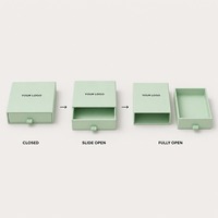 Boîte cadeau à tiroir en gros-grain vert menthe, impression personnalisée, rigide, robuste, recyclable, de qualité supérieure, vente en gros, directement de l'usine