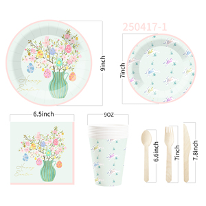 DAMAI New Customized Spring Flower Theme Disposable <b>Paper</b> Plate Napkin <b>Paper</b> <b>Tablecloth</b> with Floral Tableware Set for Birthday - Product Image 6