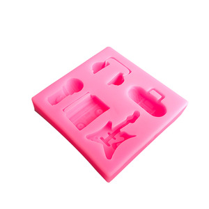 3D auriculares Radio <span class=keywords><strong>guitarra</strong></span> silicona Fondant moldes Diy pastel decoración hornear moldes - Product Image 5