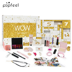 POPFEEL Weihnachts-Countdown Geschenkbox Kosmetik-Make-up-Set Erdfarben Lidschatten Lipgloss Lippenstift Matt Laminiert Tragbar - Product Image 2