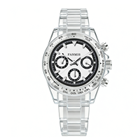 Montre de sport OEM 40 mm, boîtier en acrylique, résistante à l'eau 3 BAR, édition limitée, mouvement japonais VK63, montres à quartz pour hommes