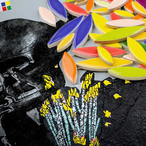 Mosaico de Cerámica de Diseño Moderno, Piezas de Azulejos para Manualidades, Forma de Pétalo Irregular Colorida, Decoración de Parqué para Gráficos - Product Image 2