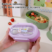 YUEDISI Logo personnalisé en gros dessin animé Anime enfants boîte à bento pour l'école en plastique compartiment bac à légumes étudiant boîte à lunch
