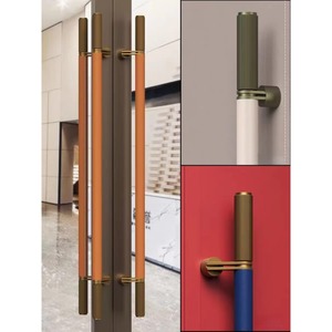 Poignée de porte en cuir brossé bronze pour hôtel, robuste, pour entrée principale, idéale pour les portes en verre ou en bois de grande taille - Product Image 1