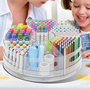 Lazy Susan Drehteller 360° Großer Rotierender Schreibtisch-Organizer mit 7 Herausnehmbaren Fächern und Handgriffen - Product Image 3