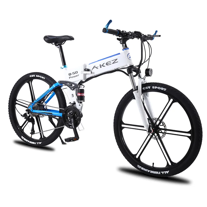 Alüminyum alaşım kat bisiklet lityum pil elektrikli bisiklet için yetişkin 26 inç dağ ebike çift şok emici 36v 350w e bisiklet
