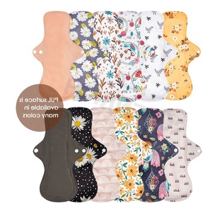 Serviettes hygiéniques en coton réutilisables, douces, respirantes, haute absorption, pour l'hygiène féminine - Product Image 1