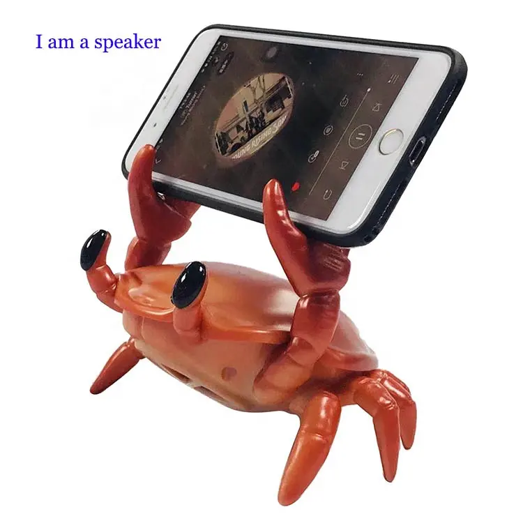 Mini-enceinte bluetooth en forme de crabe, haut-parleur sans fil, support de stylo, pour téléphone portable, personnalisé
