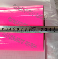 Brillante Fluorescente Rosa Amarillo Verde Naranja Plotter de corte Color Vinilo 0,61 M 1,22 m con pegamento blanco Parte trasera