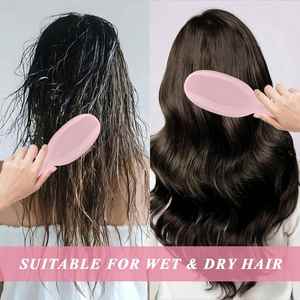 Deep Reach Massage Boar Bristle Detangling Hair Brush <b>Smart</b> Air Cushion Base Comb Set Salon Station Essential Equipment - Product Image 3