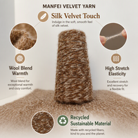 Fil à tricoter en mélange de laine et polyester recyclé, épais, doux, chaud et élastique, 1/3Nm, pour tricot à la main, type velours Manfei, vente en gros