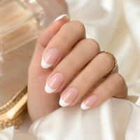 Y106 – Kit de faux ongles réutilisables de qualité supérieure, vente en gros, ongles artificiels blancs style French