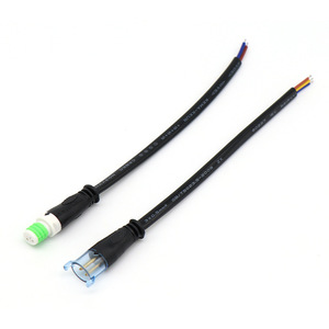 M12 <b>Waterproof</b> Connector 2-5 Core LED <b>Cable</b> Plug In DC Copper Contact PVC Material - Product Image 1