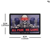 Patchs brodés personnalisés écologiques et originaux en forme de crâne pour le fitness (Polyester) avec fermeture auto-agrippante pour brassards – Approvisionnement direct usine
