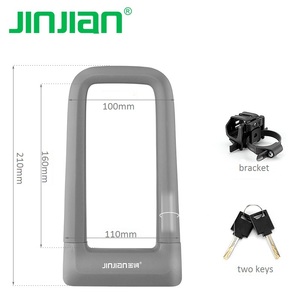 Cadenas <span class=keywords><strong>antivol</strong></span> en <span class=keywords><strong>U</strong></span> avec support et housse en silicone Jinjian pour accessoires de vélo, accessoires de vélo électrique, accessoires de cyclisme - Product Image 2