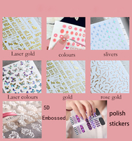 Stiker Kuku 3D/5D Motif Bunga Embossed, Perekat Tempel Sendiri, Aksesoris Manikur Gaya Prancis, Produk Kecantikan, Seni Kuku Terbaru