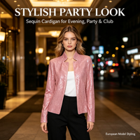 Veste noire à sequins pour femme, vêtement de soirée scintillant, coupe ample, style africain, manteau tendance pour femmes, personnalisation disponible