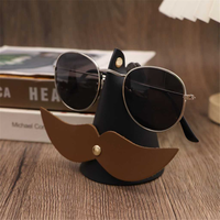 Support à lunettes artistique en cuir PU vintage tendance, créatif et pratique, pour la présentation de lunettes de soleil comme décoration de bureau