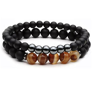 Bracelet des sept chakras avec pierres volcaniques colorées, turquoise, œil de tigre, tissage <span class=keywords><strong>yoga</strong></span>, bijoux en alliage, bracelet, jonc - Product Image 3