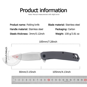 มีดพับยุทธวิธี KS1405 คุณภาพสูง ผลิตจากสแตนเลสสตีล ปรับแต่งได้ตามต้องการ (OEM) พร้อมปลอกหนัง DIY สำหรับการใช้งานทางการรบ - Product Image 6