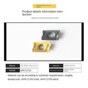 מקדח כרסום CNC דגם APKT1705PER-EM לעיבוד חלקי פלדה במחרטה, אוניברסלי, זווית R08, סוג חריץ K, תוצרת סין - Product Image 3