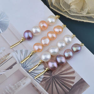 Высокое качество оптовая продажа жемчужина заколка новые женские барокко ручной работы из натурального пресновдного жемчуга заколки для волос, 18K золотое покрытие - Product Image 4