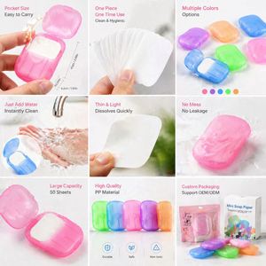 Portable Disposable Recyclable <b>Mini</b> <b>Soap</b> Paper (PP Material) for Travel-20 Sheets - Product Image 6