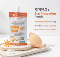 Pochette souple de 10 ml avec bec verseur pour crème solaire, gel ou cosmétiques – Emballage portable de voyage en plastique composite souple à fond plat