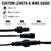 Câble connecteur étanche M12 3 broches mâle-femelle IP68 pour éclairage de Noël permanent et bande LED extérieure