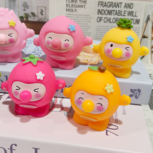 Nuovo Giocattolo Cartoon Vitality Little Round che Produce Bolle, Allevia lo Stress, Si Spremere e Giocare con, con Frutta e Uova, Divertente - Product Image 5