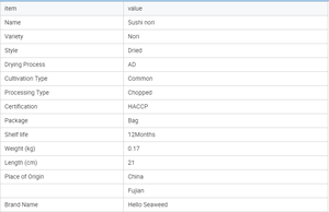 Alga Nori para <span class=keywords><strong>Sushi</strong></span>, 50 Hojas en Bolsa, Producto Certificado Kosher y Halal de China - Product Image 6
