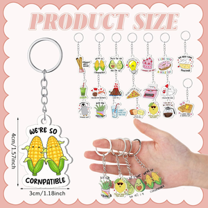 100Pcs Valentine's Day <b>Cute</b> for Heart Cartoon Printed Light Weight Waterproof Acrylic Keychains Irregular Shape <b>Keyring</b> Gifts - Product Image 6