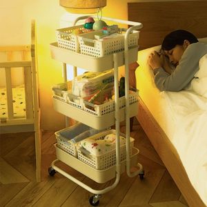 Carrito de almacenamiento de 3 niveles con ruedas para organización y almacenamiento en la cocina, dormitorio y sala de estar - Product Image 2