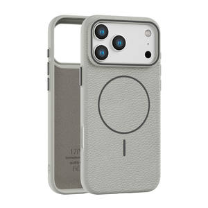 Fundas magnéticas de cuero PU de <span class=keywords><strong>alta</strong></span> gama para teléfono móvil, funda con textura de lichi para iPhone 17 Pro Max 16 15 14 13, funda de carga inalámbrica - Product Image 5