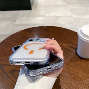 Funda Magnética para Teléfono con Botón Táctil Integrado, Transparente y Esmerilada, para iPhone 16 17 Pro Max, Carcasa Protectora de TPU y PC - Product Image 6
