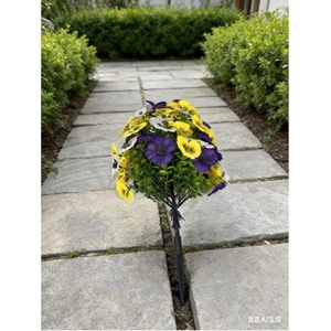 Bouquet de fleurs artificielles Yongteng 30cm-100cm en plastique pour décoration extérieure de jardin, pivoine violette à insérer dans le sol - Product Image 3