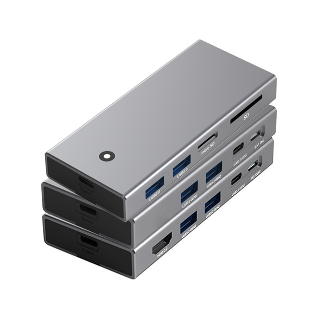10Gbps USB C USB-C Type-C 3.2 Gen2 Hub 10Gbps 4 5 In 1 USB3.2 Gen 2 Hub Laptop Docking Station with M.2 NVME NGFF SSD Enclosure