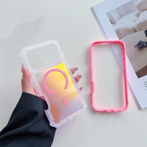 Ins风格2合1防震激光变色后盖，适用于iPhone 17 Pro Max 15 16 13 14强磁手机外壳 - Product Image 3