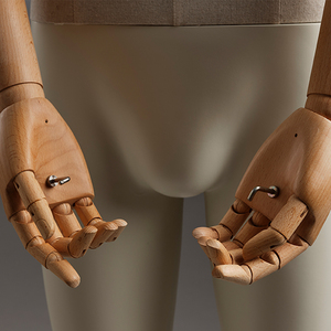 Mannequin sur mesure 3/4 ou corps entier pour présentation de vêtements, avec bras en <span class=keywords><strong>bois</strong></span> réglables <span class=keywords><strong>et</strong></span> revêtement en tissu, en fibre de verre - Product Image 5