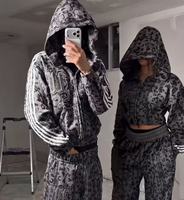 MICHI 100% Coton Homme Sportif Écologique Anti-transpiration Imprimé Léopard Entièrement Recouvert Grande Taille Street Style Fermeture à Cordon