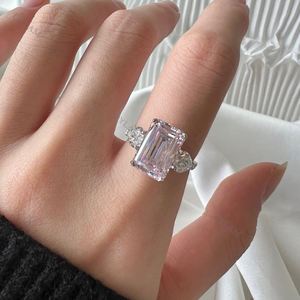Dylam Pink Yellow White Diamond <b>Solitaire</b> Diamond Wedding Band <b>Rings</b> Best Selling Cubic Zirconia Pagoda Cut <b>Rings</b> - Product Image 2