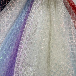 Tela de cuentas de malla de alta calidad, tela bordada a cuadros de lentejuelas de 3MM para boda, moda, escenario, ropa para niños, <span class=keywords><strong>vestido</strong></span> - Product Image 4