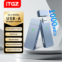 ITGZ Boîtier externe M.2 2230 NVMe/SATA SSD avec interface Type-C en aluminium, conception magnétique, Plug-and-Play