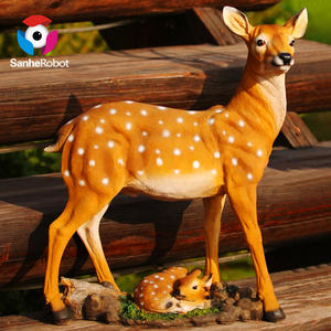 Estatua de <span class=keywords><strong>animales</strong></span> de tamaño Real, escultura de <span class=keywords><strong>animales</strong></span> de fibra de vidrio, modelo de ciervo Real para Parque, jardín, zoológico - Product Image 5