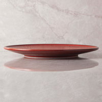Vaisselle d'hôtel en céramique de chine, apéritifs, plat à Steak, fruits de mer, Banquet, traiteur, événement rétro, moucheté, platine rouge, assiette ronde peu profonde et Durable