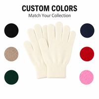 Gants d'hiver unisexes en tricot uni OEM ODM avec revers côtelé élastique, gants anti-froid à doigts complets pour le cyclisme, la conduite et la revente