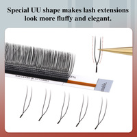 Extensions de cils NAGARAKU 2D en forme de U, volume intense, bouquets pré-faits, cils super doux, pleins et denses